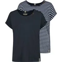 SUBLEVEL T-Shirt Set mit Knopfdetails und Streifenmuster (2-tlg) D12241M02460E4P_T-shirts