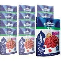 Dehner Premium Adult, verschiedene Sorten, 12 x 100 g Beutel, Nassfutter für: Katze, Nassfutter für ausgewachsene Katzen