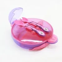 Vital Baby Lunchbox Mein erstes Tellerset - ab 6 Monaten, Teller mit Deckel, Unterteilung und Besteck