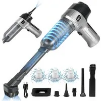 KNKA Akku-Handstaubsauger 3 in 1 Auto-Staubsauger,9000pa USB aufladbar Tragbar Mini Staubsauger, 120 W, kabellos, mit HEPA-Filter, für Büro Genutzt, Haus, Küche, Tierhaare