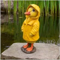 Online-Fuchs Gartenfigur für außen - süße Ente im Regenmantel - Teichdekoration, Figuren, (Ente im Regenmantel), aus Kunstharz (Polyresin) gefertigt - für den Innen- und Außenbereich