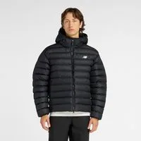 New Balance Steppjacke Hooded Puffer Jacket BLACK warm gefüttert, mit Eingrifftaschen, wasserabweisend, windabweisend