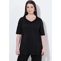 Ulla Popken T-Shirt Slinky-Shirt A-Linie Herzausschnitt Halbarm