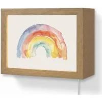 OnlyWow Wandleuchte Lightbox Regenbogen - Aquarell - Farbenfroh - Mädchen, Dimmbar, Farbwechsel, LED, Warmweiß, Kaltweiß, Neutralweiß Einstellbar, Wandlampe Innen, Dimmbar, mit Kabel, LED, Modern, Kinder