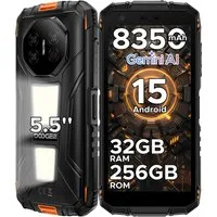 DOOGEE DOOGEE Fire3 Max handy ohne vertrag 5,5" 8GB+256GB 48MP 1200LM Lampe Smartphone (14 cm/5.5 Zoll, 256 GB Speicherplatz, 48 MP Kamera, 5,5 Zoll, 48MP+20MP Kamera, 8GB+256GB/2TB-8350mAh, IP68 Wasserdicht)