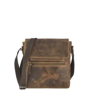 Greenburry Umhängetasche Vintage eReader Fach | Leder antikbraun