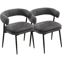 WAHSON OFFICE CHAIRS Esszimmerstuhl 2er Set Chenille-Polsterstühle für Küche/Esszimmer