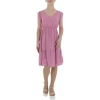 Ital-Design Sommerkleid Damen Freizeit (85941296) Rüschen Sommerkleid in Rosa