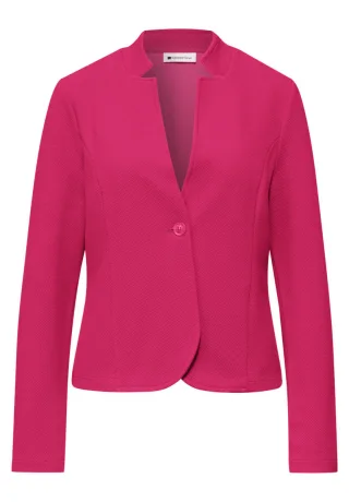 Street One - Strukturierter Jersey Blazer mit V-Ausschnitt pink - Gr. - 34