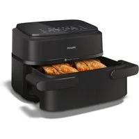 Philips Heißluftfritteuse Airfryer 1000 Flexible Basket NA150/00, zwei Körbe mit 7.1L, 2450 W, RapidAir Technologie und 10 Kochfunktionen, Schwarz