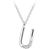 ALEXANDER YORK Kette mit Anhänger Buchstabenanhänger U, 2-tlg., 925 Sterling Silber