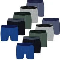 LOREZA Boxershorts 10er Set Jungen Boxershorts Baumwolle - Streifen - Bunt (Spar-Packung, 10-St)