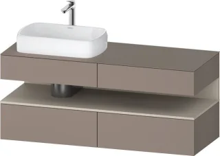 Duravit Qatego Konsolenwaschtischunterbau wandhängend Basalt Matt 1400x550x600 mm - QA4765083430000 QA4765083430000