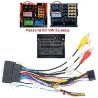 ESSGOO Autoradio-Kabelbaum 52-Pin Stromsteckeradapter Für VW Skoda 16Pin iSO Audio-Kabel