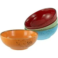 CreaTable Schale Nature Collection, Smoothie Bowl 4-tlg, Steinzeug, (Set, 4-tlg), Handwerklicher Look, Vintage