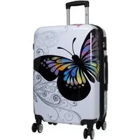 Trendyshop365 Hartschalen-Trolley Motivkoffer Schmetterling - Handgepäck - Weekender - Reisekoffer, Zahlenschloss, Polycarbonat, Dehnfalte