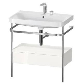 Duravit Happy D.2 Plus c-shaped Set mit Metallkonsole und Schubkasten Weiß Hochglanz 775x490x850 mm  HP4842E2222