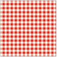 PAPSTAR Papierserviette 30 Servietten, 3-lagig 1/4-Falz 33 cm x 33 cm rot "Vichy Karo"