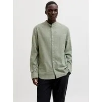 Jack & Jones Langarmhemd JJESUMMER LINEN BLEND BAND SHIRT L/S SN Baumwollmischung, regular fit