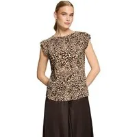 Zero Kurzarmshirt Damen mit Animalprint (1-tlg) Plissee