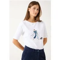 MORE&MORE Kurzarmshirt stretchiges Baumwollshirt, Frontprint