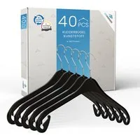 RSR Hangers Kleiderbügel NA 43 Schwarz 40 Stück Hemdenbügel Blusenbügel 360° Haken