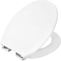 CORNAT WC-Sitz Klassisch weißer Look - Pflegeleichter Duroplast - Absenkautomatik, Schlichtes Design passt in jedes Badezimmer / Toilettensitz