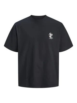 JACK&JONES - JORMAINE BACK TEE SS CREW NECK SN Schwarz - Gr. - L
