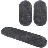 Bruno Banani Hochflor-Bettumrandung Dana Teppich, Kundenliebling, Höhe 30 mm, (3-tlg), unifarben, Mikrofaser, pflegeleicht, Bettvorleger, Schlafzimmer