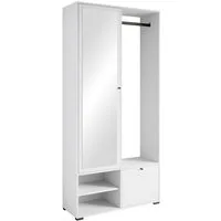 Home affaire Garderobenschrank DINO Kompaktgarderobe, Garderoben-Set DINO Mit Spiegel und Kleiderstange, 90 cm breit, Türanschlag wechselbar