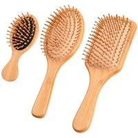 LuxusKollektion Haarbürsten-Set Haarbürste Bambus Massage Set Kinder & Erwachsene