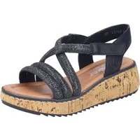 Rieker Sandale Keilsandale, Plateausandalette, Sommerschuh mit Glitzersteine