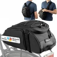 Valkental Gepäckträgertasche 3in1 Fahrradtasche Trunk Bag (mit Rucksackfunktion, und Tragegriff), wasserfest & reflektierend, 10L