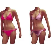Tussi on Tour Tasse Tussi on Tour - Wendebikini Bikini Gr. M in Pink und Pink - Weiss, 80% Polyamid, 20% Elastan
