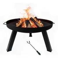 relaxdays Feuerschale mit Schürhake