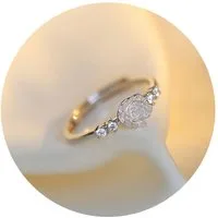 The Beauty House Fingerring Eleganter Ring Damen Rose Zirkonia Silberfarbig Verstellbar, Schmuck Geschenk Accessoire