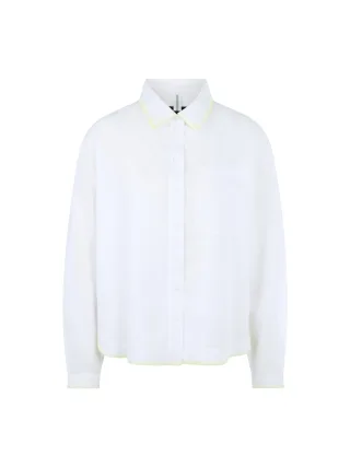 Marc Cain Sports - Ramiebluse mit Polokragen und Zierstich white - Gr. - 42