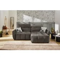 Jockenhöfer Gruppe Ecksofa Zoom L-Form, B: 263 cm, mit 60 cm elektr. Sitztiefenverstellung, 140kg Belastbarkeit, USB-Anschluss, Kopfteilverstellung & Zierkissen