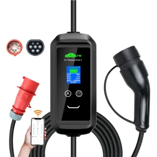 ISIGMA 22KW 8-32A EV Charger Type 2 APP WIFI Bluetooth Control Portable Electric Vehicle Charging Station With 5M Cable