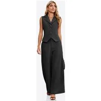 Imily Bela Hosenanzug Damen Sommer Hosenanzug im 2-teiligen Set (Set, 2-tlg., Anzugweste + Weite Hose) mit Kordelzügen