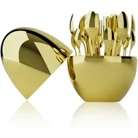 GLIESE Besteck-Set Hochwertiges Edelstahl-Besteck-Set 24-teilig, (25-tlg), 6 Personen, Edelstahl, mit eiförmiger Aufbewahrungsbox
