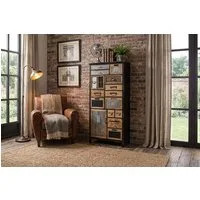 riess-ambiente Highboard SECRETS 150cm braun/schwarz - Metall, Pinienholz, Vintage, recycelt (Einzelartikel, 1 St), Einzigartiger Schubladenschrank - ideal für Wohn-, Ess- & Schlafzimmer