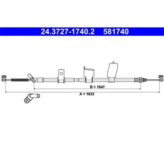 ATE Handbremsseil hinten Nissan Qashqai 24.3727-1740.2