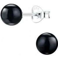 ALEXANDER YORK Paar Ohrstecker PERLE classic 6 mm I schwarz, 2-tlg., 925 Sterling Silber