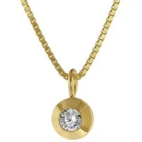 trendor Kette mit Anhänger 75042, Gold 333 mit Zirkonia an goldplattierter