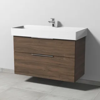 Sanipa 3way Waschtischunterbau zu Duravit Dura Square Waschtisch mit 2 Auszügen, Eiche-Arizona UM42780
