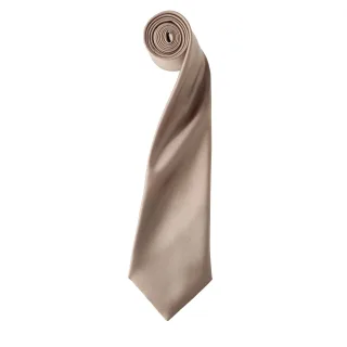 Premier Herrenkrawatte aus Satin (schmales Blatt) (Khaki)
