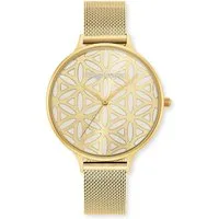 Engelsrufer Quarzuhr Lebensblume ERWA-LIFL-MG-MG, Armbanduhr, Damenuhr, Edelstahlarmband, analog
