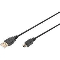 USB 2.0 Anschlusskabel USB-A (Stecker) > Mini-USB (Stecker) schwarz, 1,8 Meter