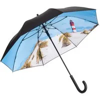 FARE Stockregenschirm, Leuchtturm-Design Auf-Automatik Windproof-PLUS Galvanisiert Soft-Touch
